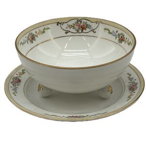 Vintage Nippon Whipped Cream Bowl Mayonnaise Dish and Underplate Set